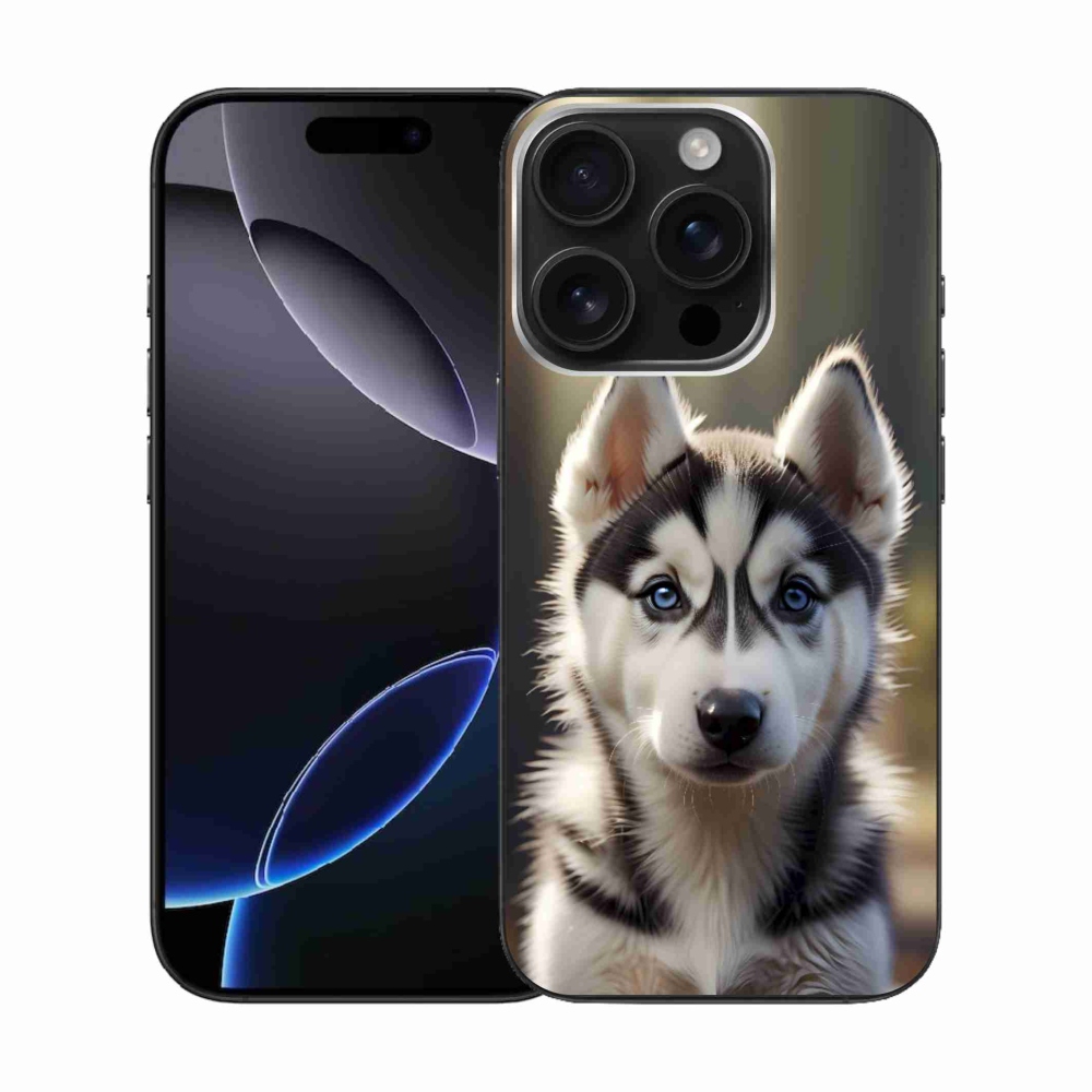 Gelový kryt mmCase na iPhone 16 Pro - roztomilý sibiřský husky