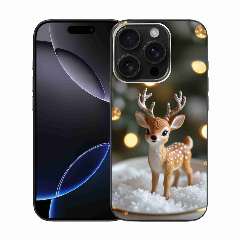 Gelový kryt mmCase na iPhone 16 Pro - roztomilý vánoční jelen