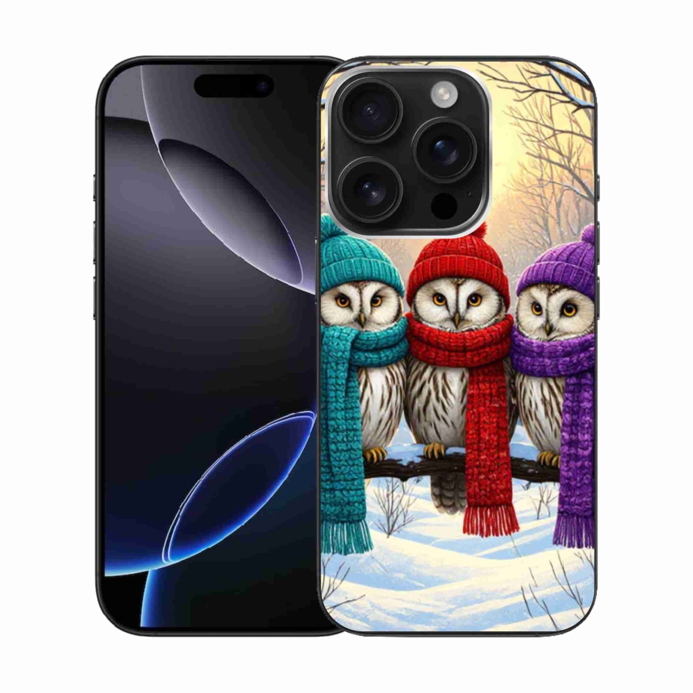 Gelový kryt mmCase na iPhone 16 Pro - soví přátelé