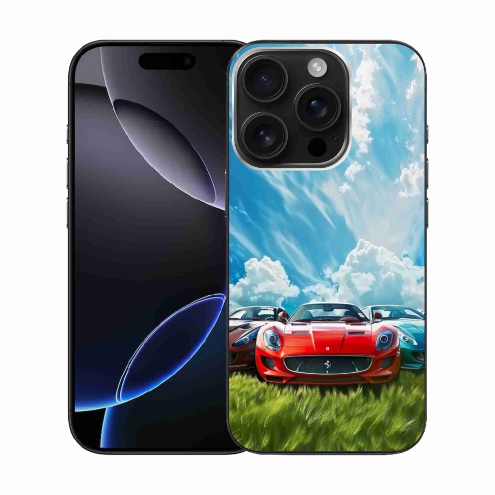 Gelový kryt mmCase na iPhone 16 Pro - sportovní vozy