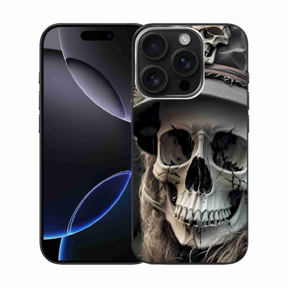 Gelový kryt mmCase na iPhone 16 Pro - temná lebka