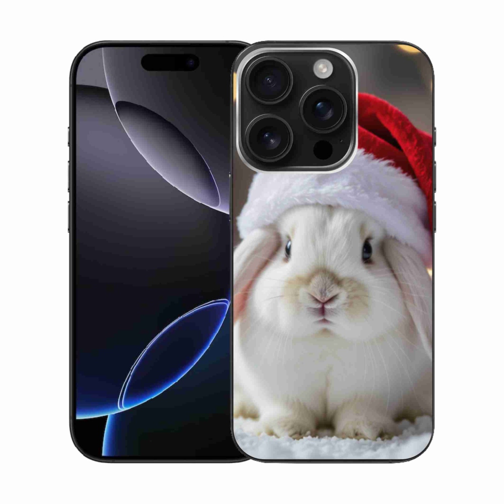 Gelový kryt mmCase na iPhone 16 Pro - vánoční králík