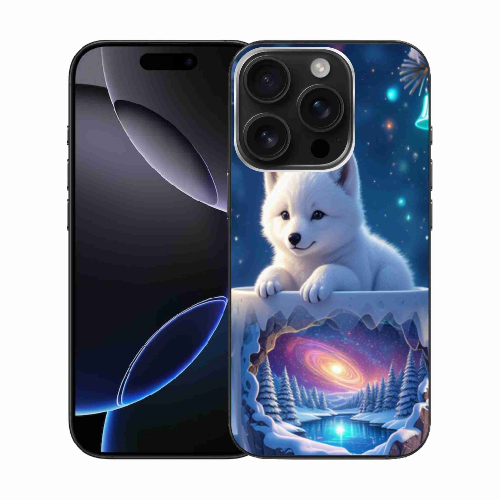 Gelový kryt mmCase na iPhone 16 Pro - vánoční štěně