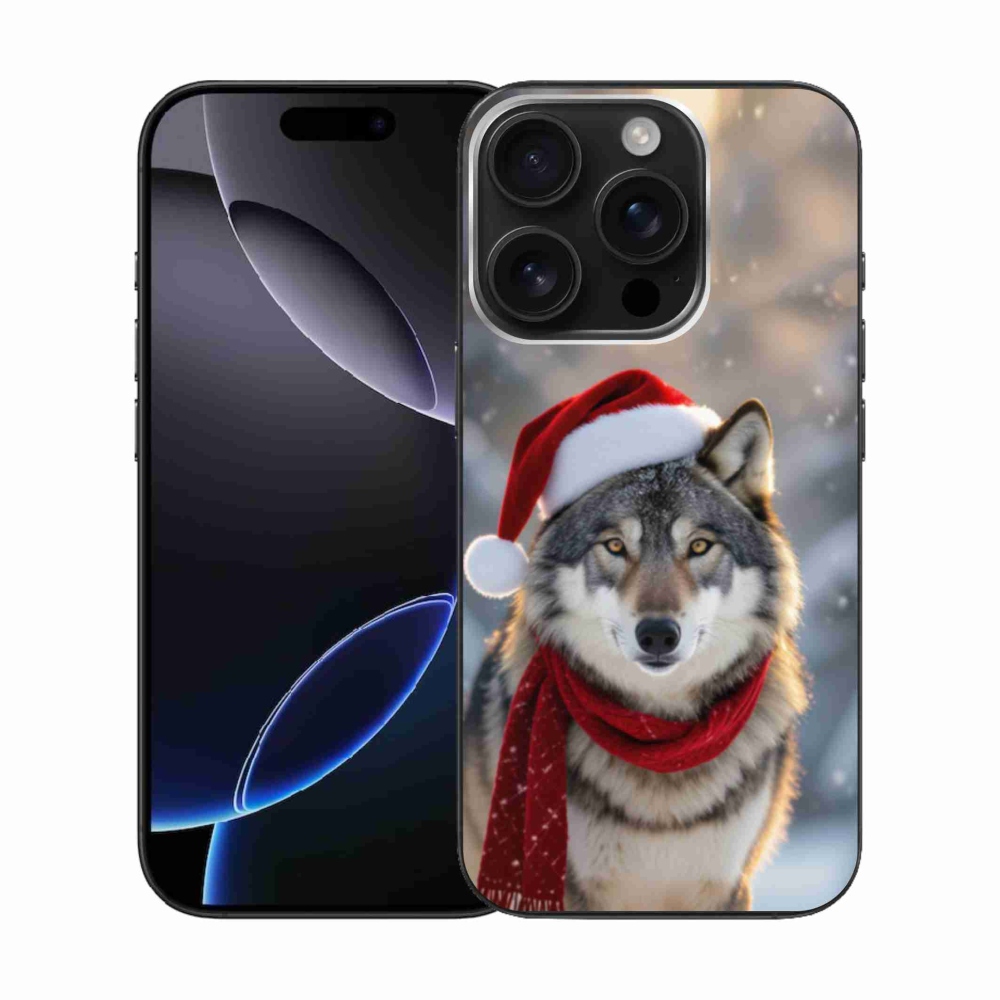 Gelový kryt mmCase na iPhone 16 Pro - vánoční vlk