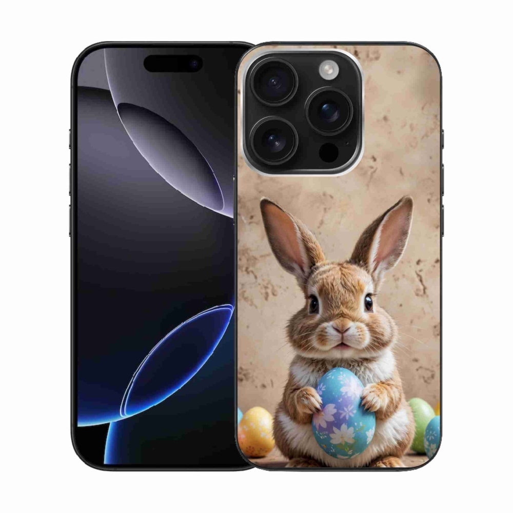Gelový kryt mmCase na iPhone 16 Pro - velikonoční králíček