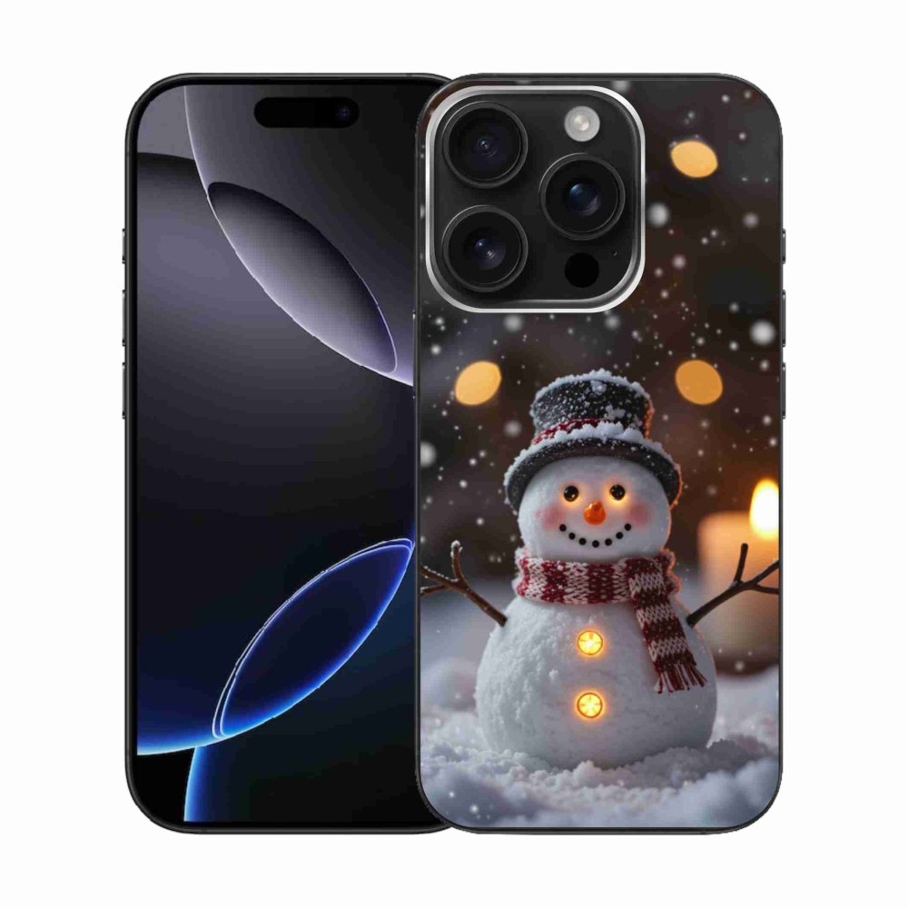 Gelový kryt mmCase na iPhone 16 Pro - veselý sněhulák