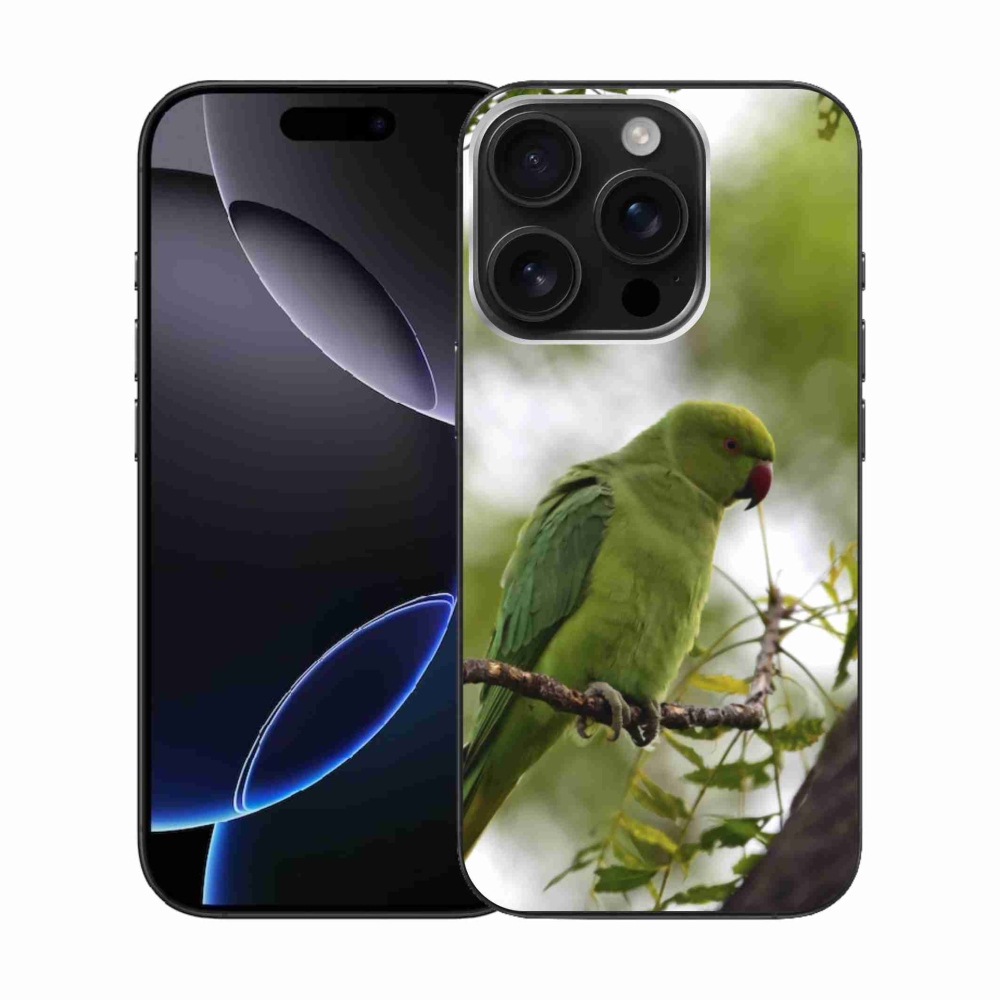 Gelový kryt mmCase na iPhone 16 Pro - zelený papoušek