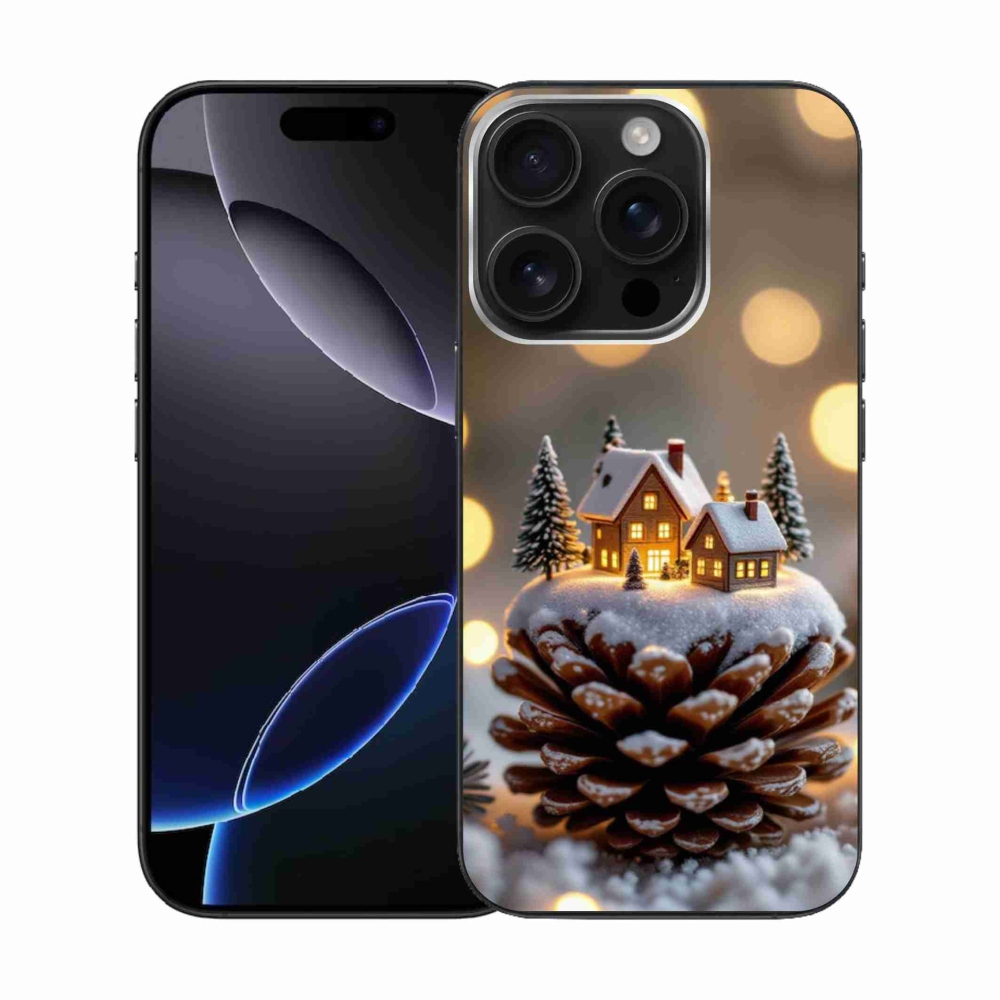 Gelový kryt mmCase na iPhone 16 Pro - zimní vesnička