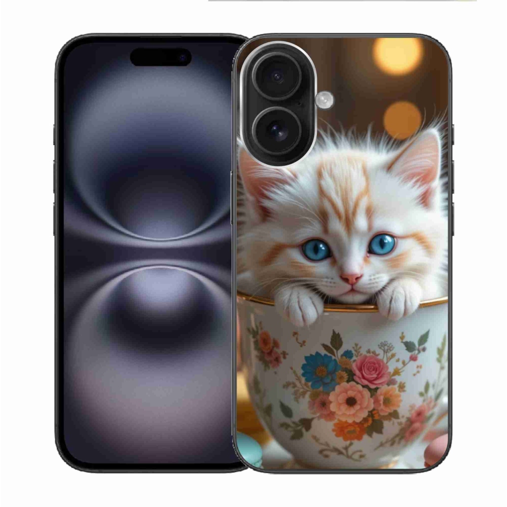 Gelový kryt mmCase na iPhone 16 - roztomilé kotě 6
