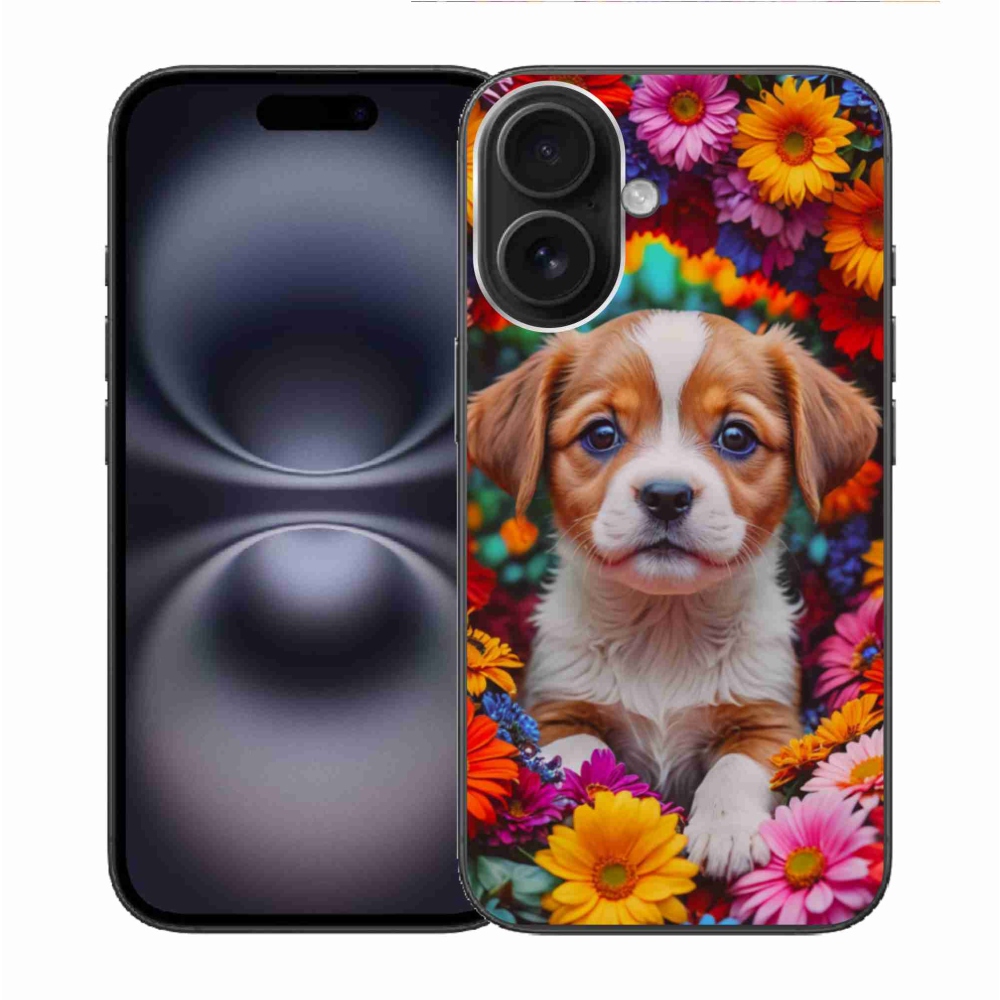 Gelový kryt mmCase na iPhone 16 - roztomilé štěně