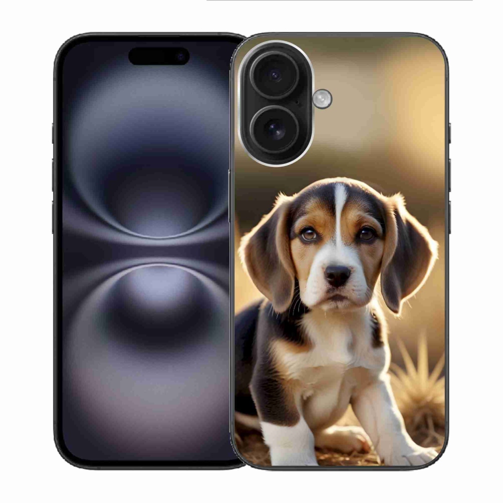 Gelový kryt mmCase na iPhone 16 - roztomilý bígl