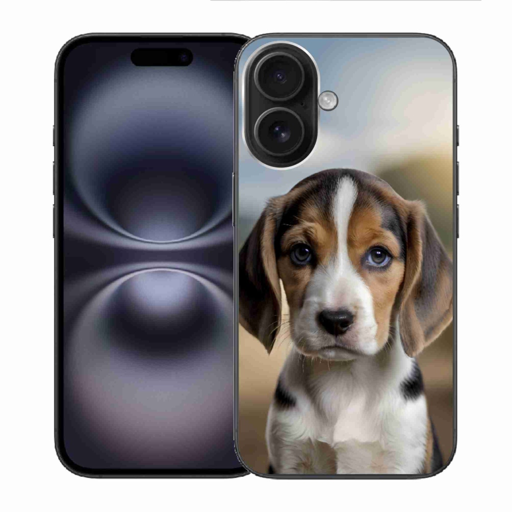 Gelový kryt mmCase na iPhone 16 - roztomilý bígl