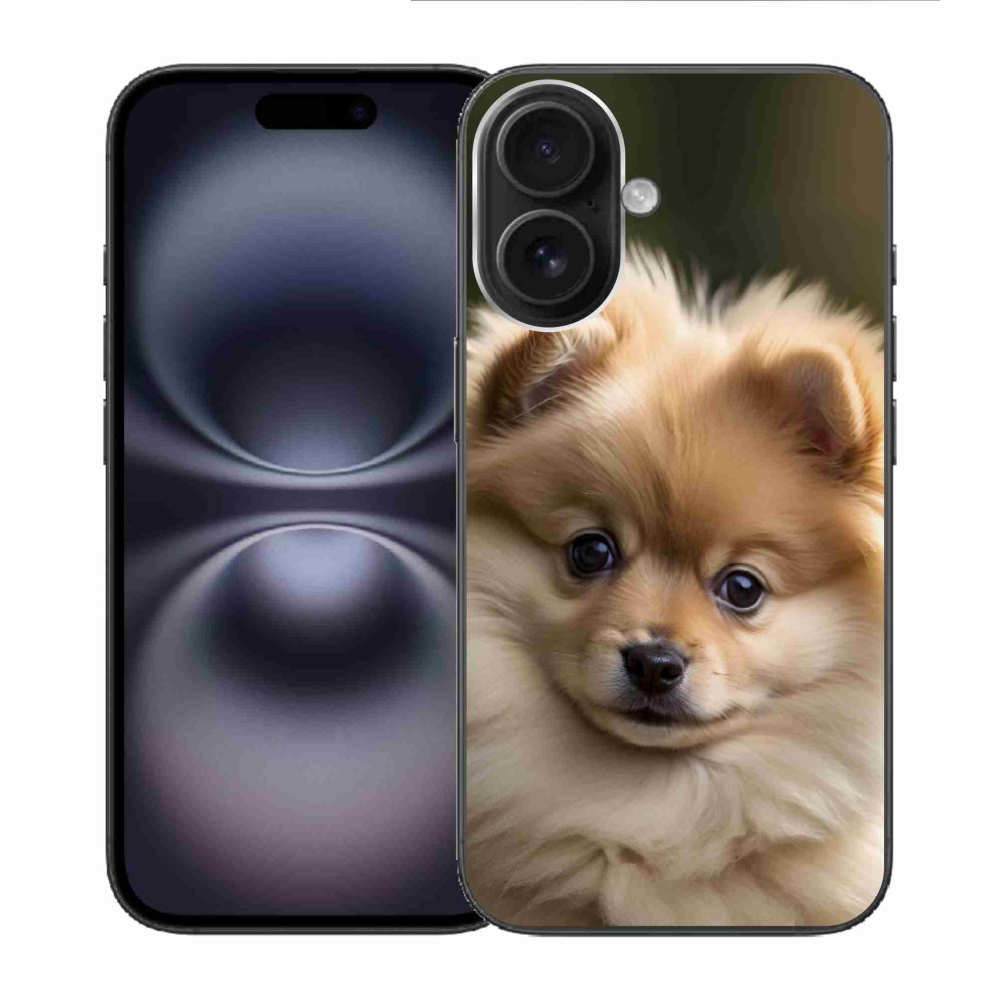 Gelový kryt mmCase na iPhone 16 - roztomilý pomeranian 2