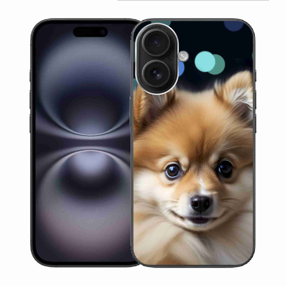 Gelový kryt mmCase na iPhone 16 - roztomilý pomeranian