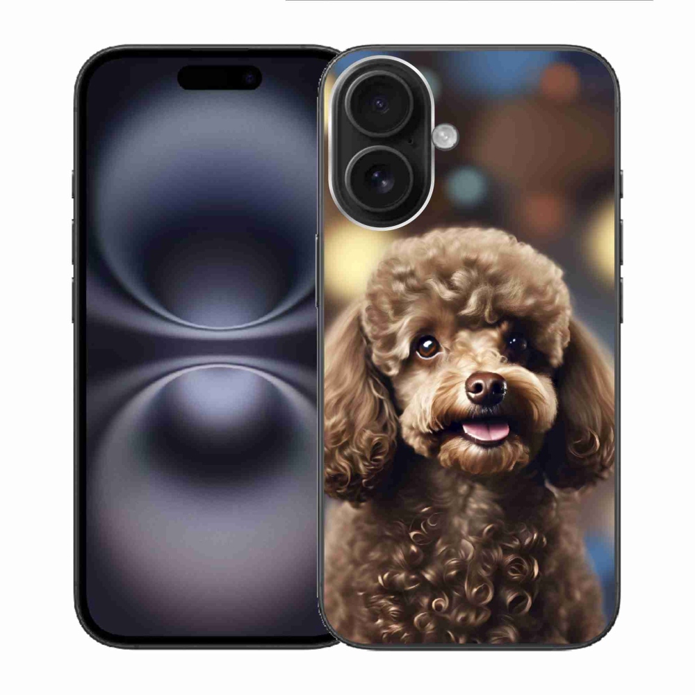 Gelový kryt mmCase na iPhone 16 - roztomilý pudl
