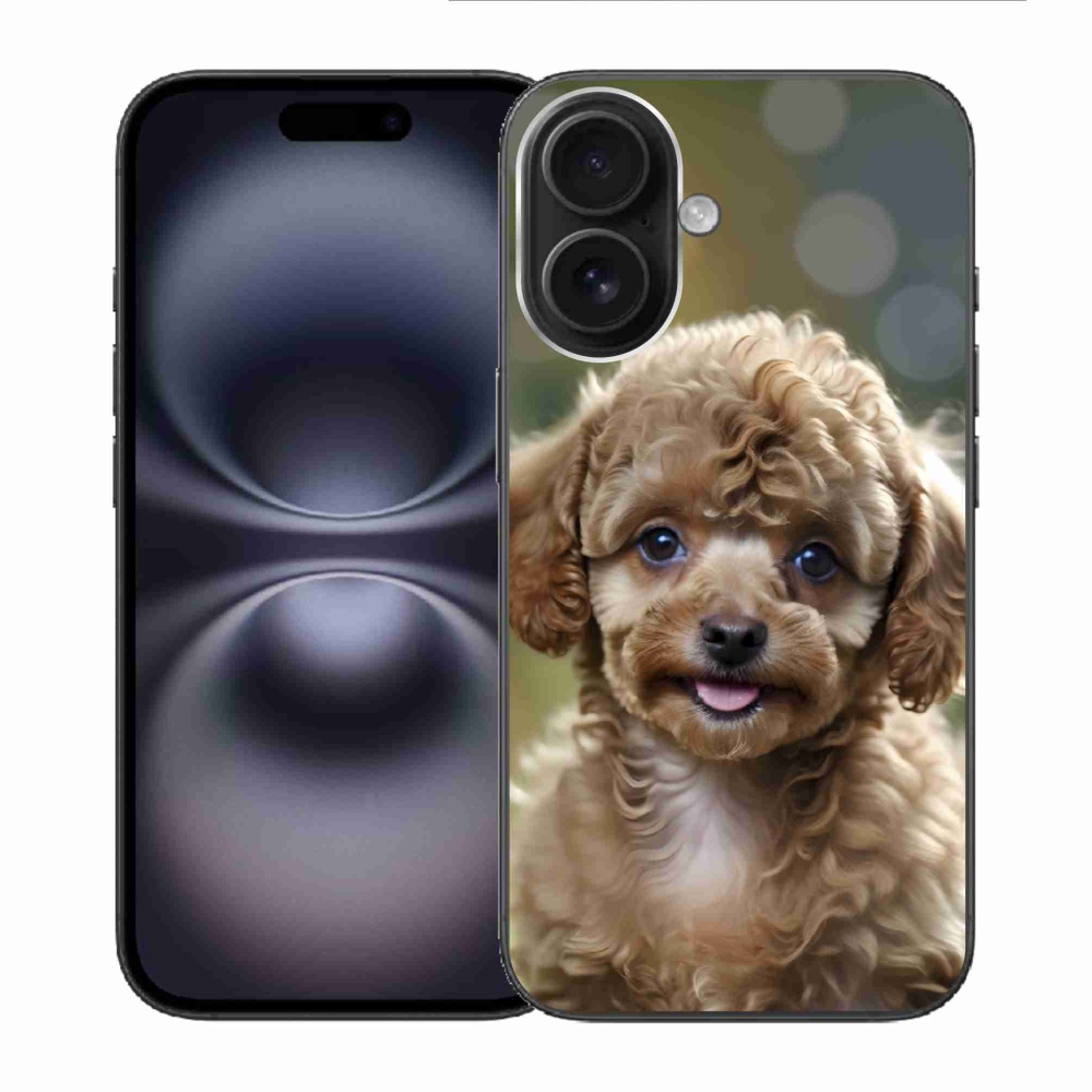 Gelový kryt mmCase na iPhone 16 - roztomilý pudl