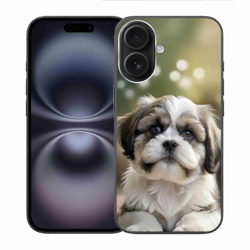 Gelový kryt mmCase na iPhone 16 - roztomilý shih-tzu
