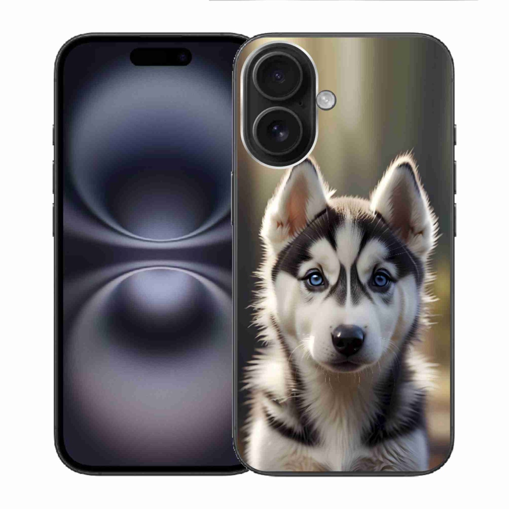 Gelový kryt mmCase na iPhone 16 - roztomilý sibiřský husky