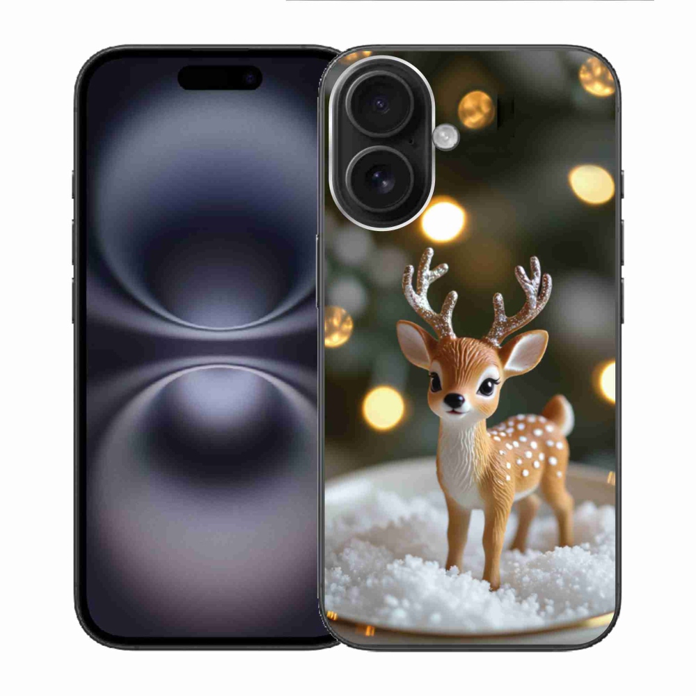 Gelový kryt mmCase na iPhone 16 - roztomilý vánoční jelen