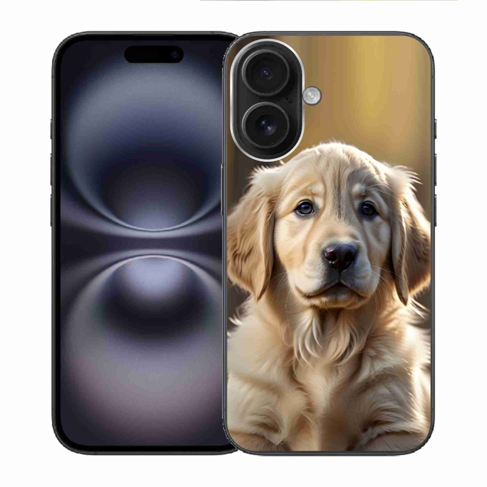 Gelový kryt mmCase na iPhone 16 - roztomilý zlatý retrívr