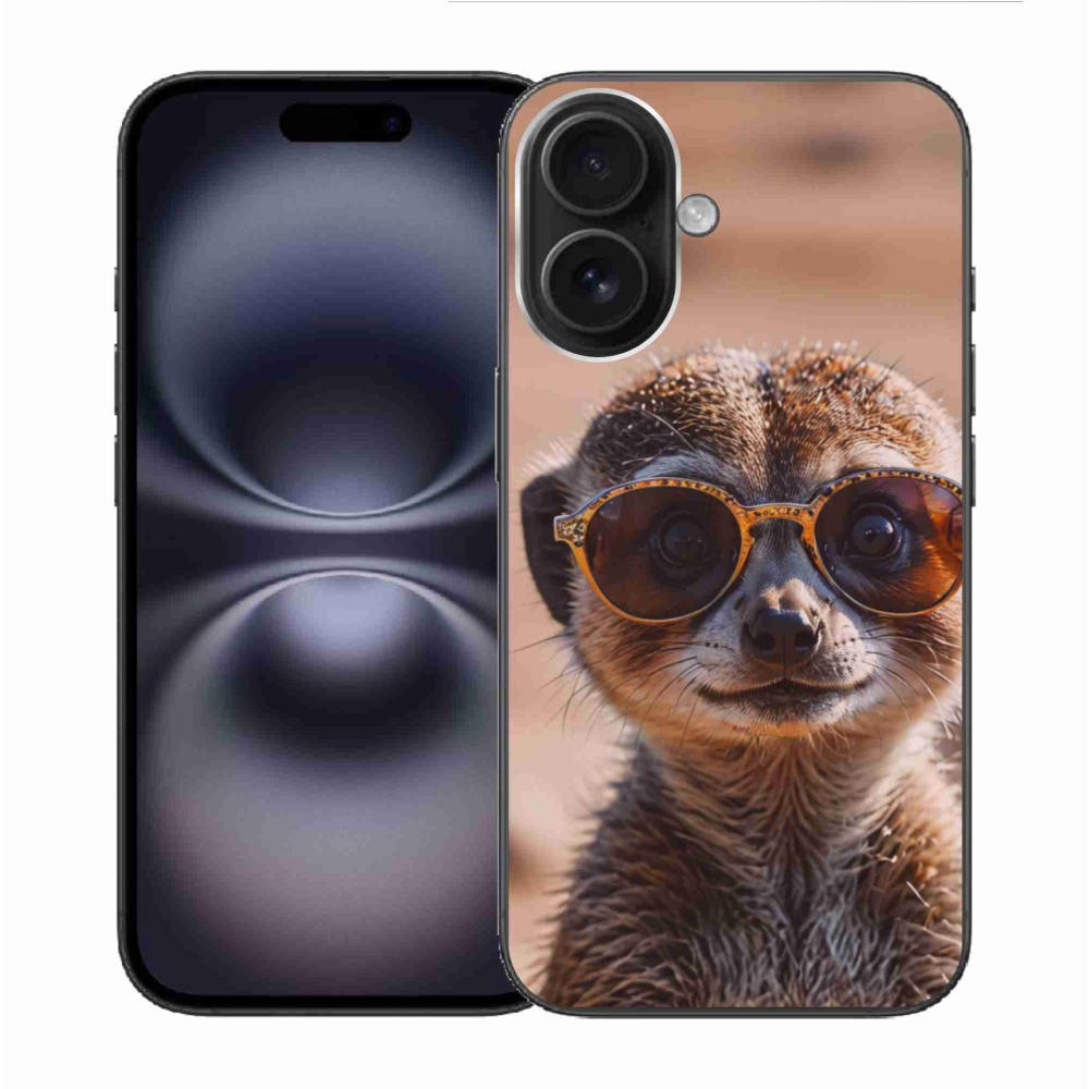 Gelový kryt mmCase na iPhone 16 - stylová surikata