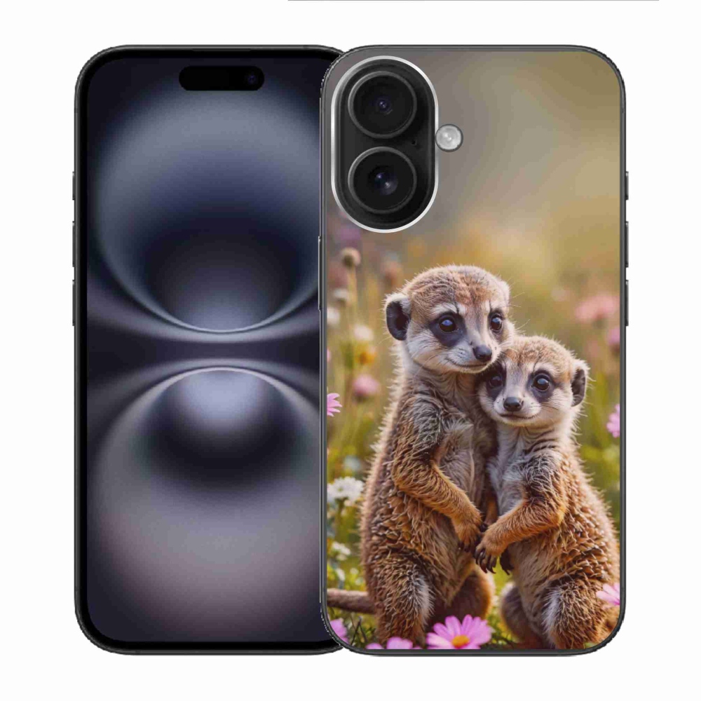 Gelový kryt mmCase na iPhone 16 - surikatí duo