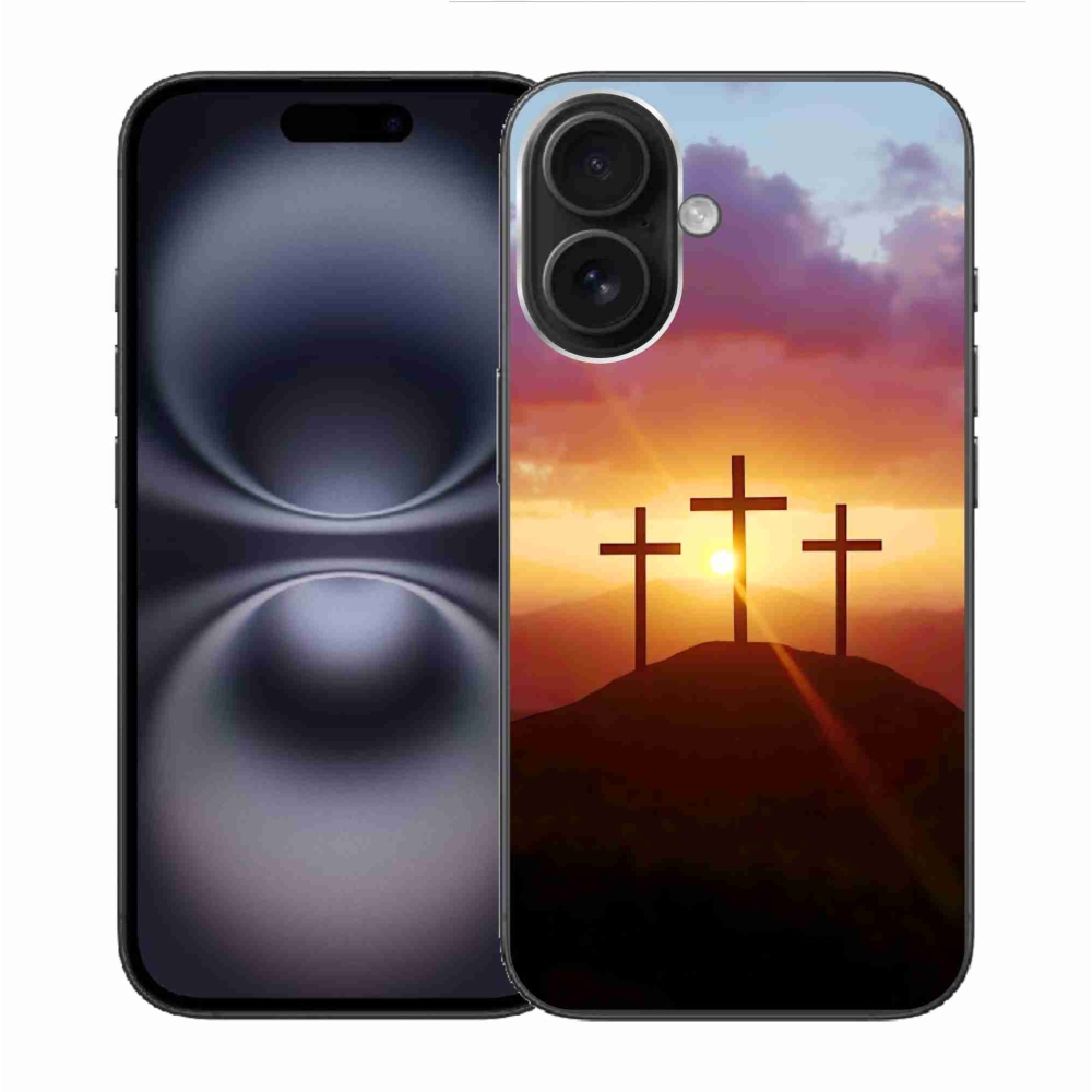 Gelový kryt mmCase na iPhone 16 - tři kříže