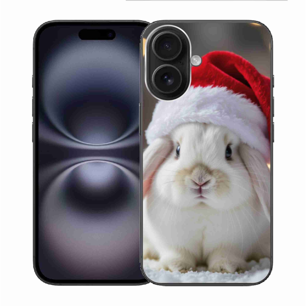 Gelový kryt mmCase na iPhone 16 - vánoční králík