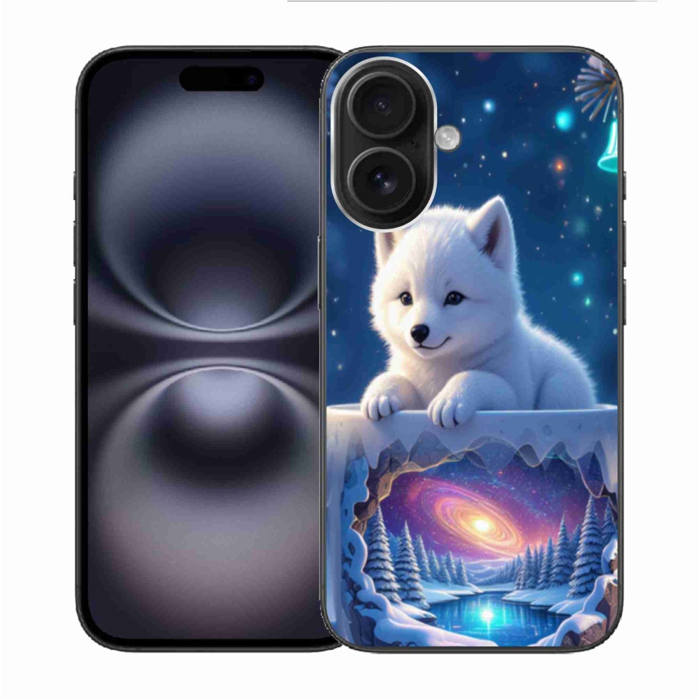 Gelový kryt mmCase na iPhone 16 - vánoční štěně