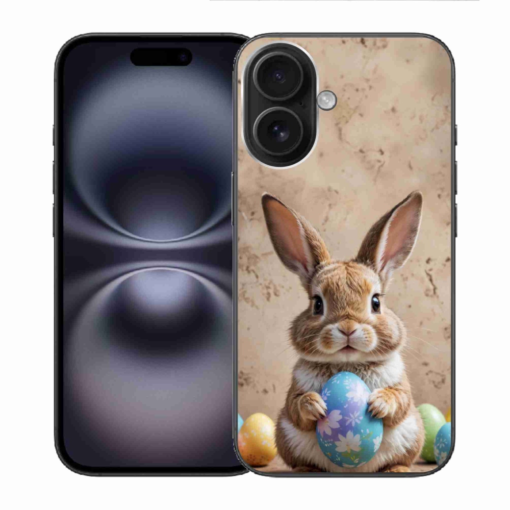 Gelový kryt mmCase na iPhone 16 - velikonoční králíček