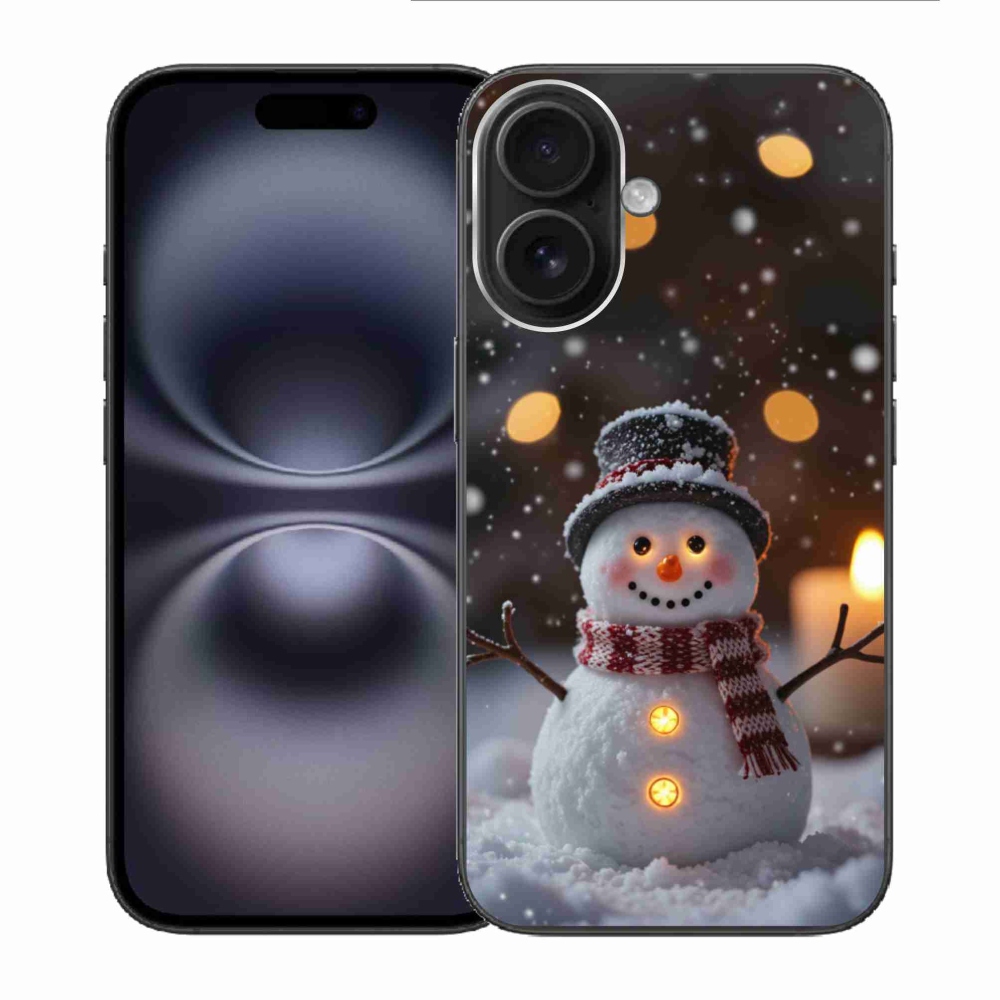 Gelový kryt mmCase na iPhone 16 - veselý sněhulák