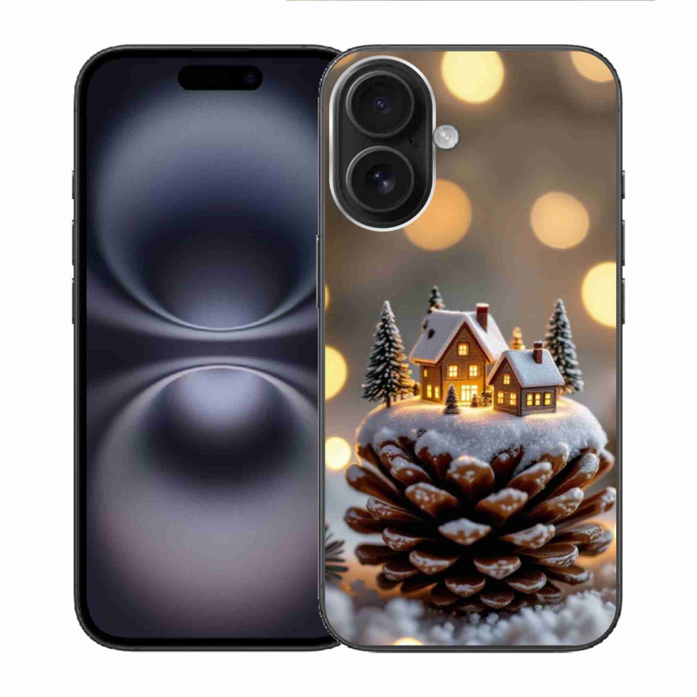 Gelový kryt mmCase na iPhone 16 - zimní vesnička