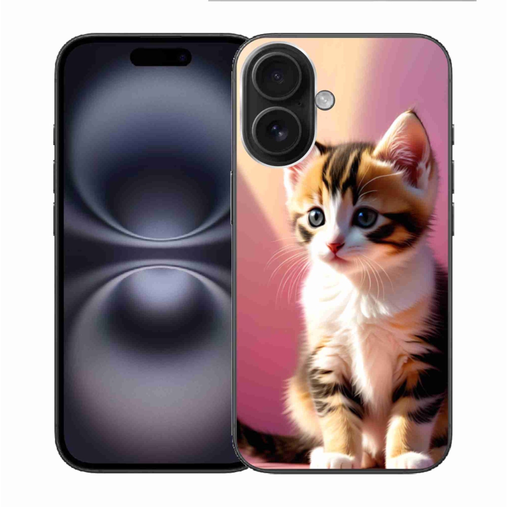 Gelový kryt mmCase na iPhone 16 - zvědavé kotě 2