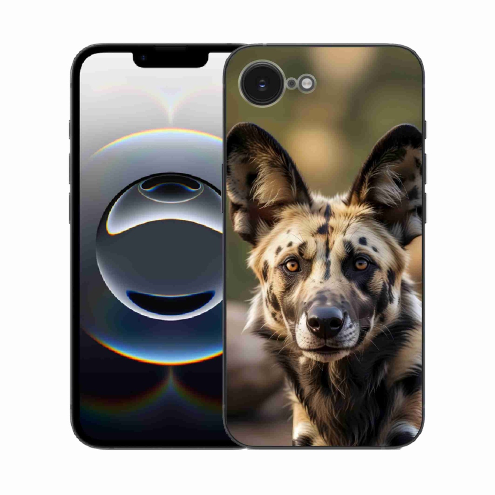Gelový kryt mmCase na iPhone 16e - africký divoký pes