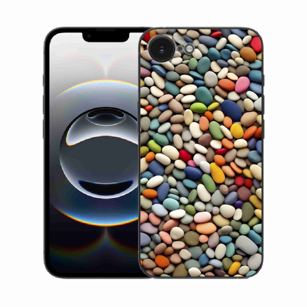 Gelový kryt mmCase na iPhone 16e - barevné kamínky 2