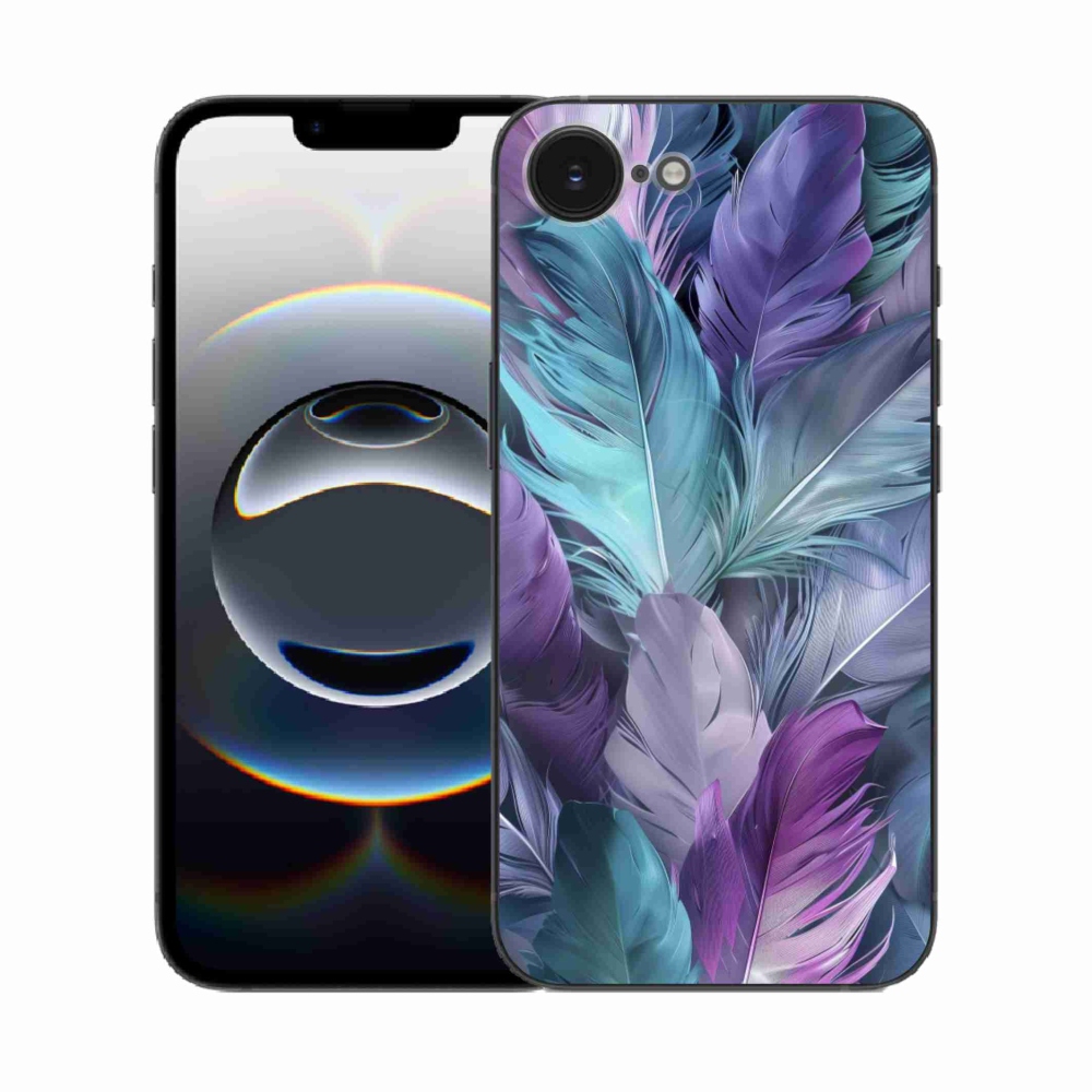 Gelový kryt mmCase na iPhone 16e - barevné peří 2