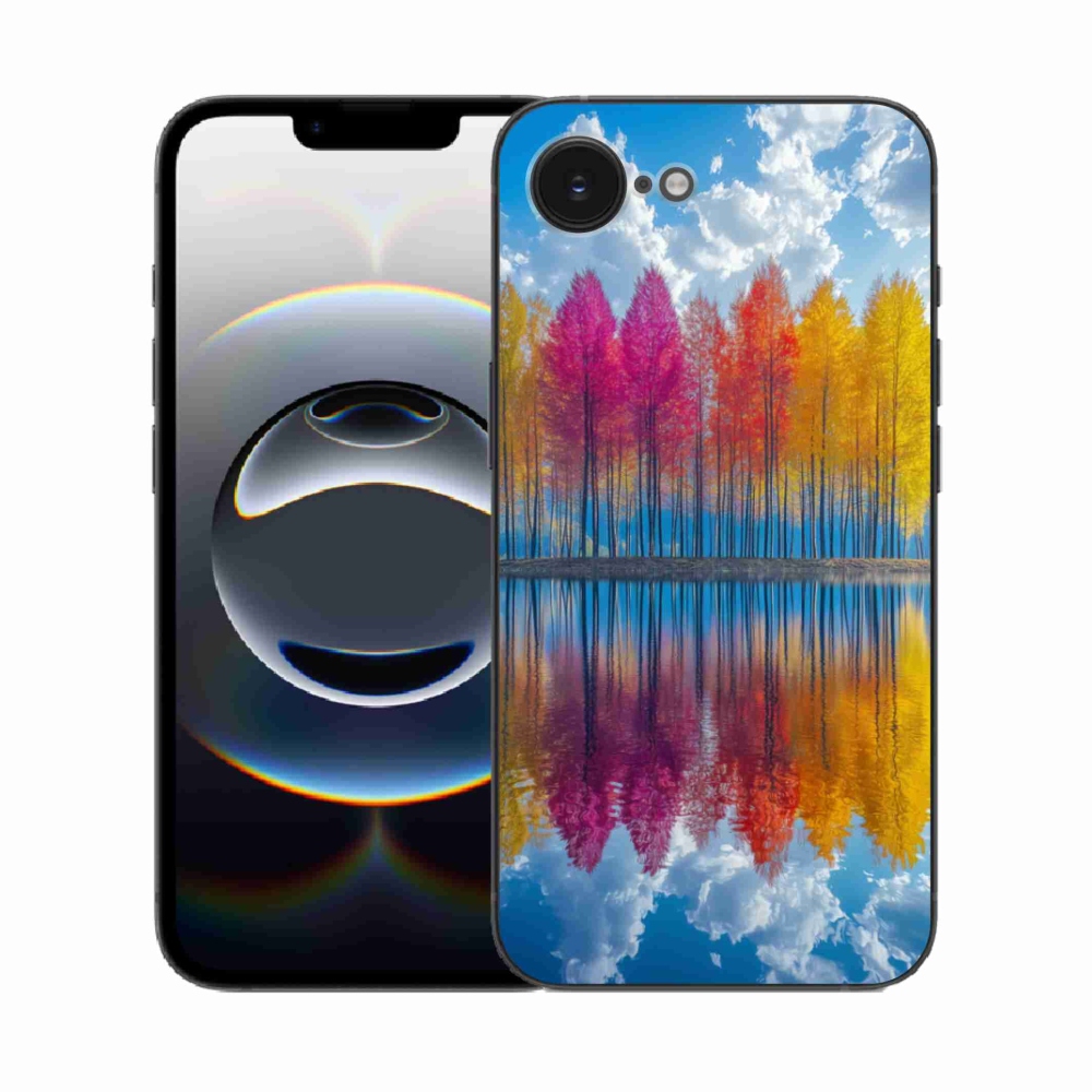 Gelový kryt mmCase na iPhone 16e - barevné stromy