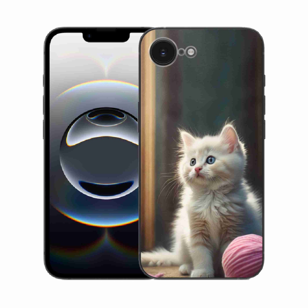 Gelový kryt mmCase na iPhone 16e - bílé kotě 2