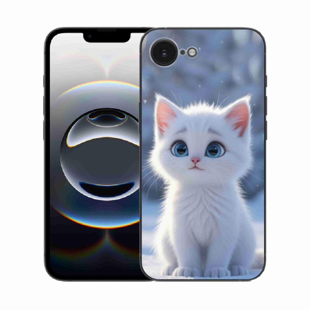 Gelový kryt mmCase na iPhone 16e - bílé kotě 3