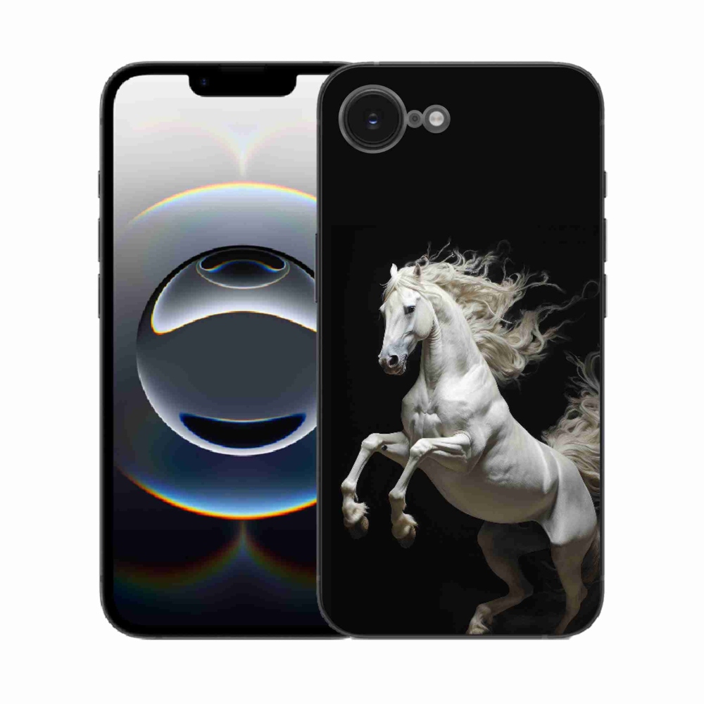 Gelový kryt mmCase na iPhone 16e - bílý kůň 4