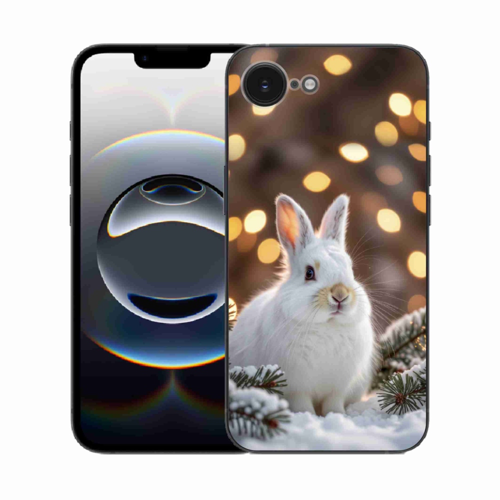 Gelový kryt mmCase na iPhone 16e - bílý zajíc
