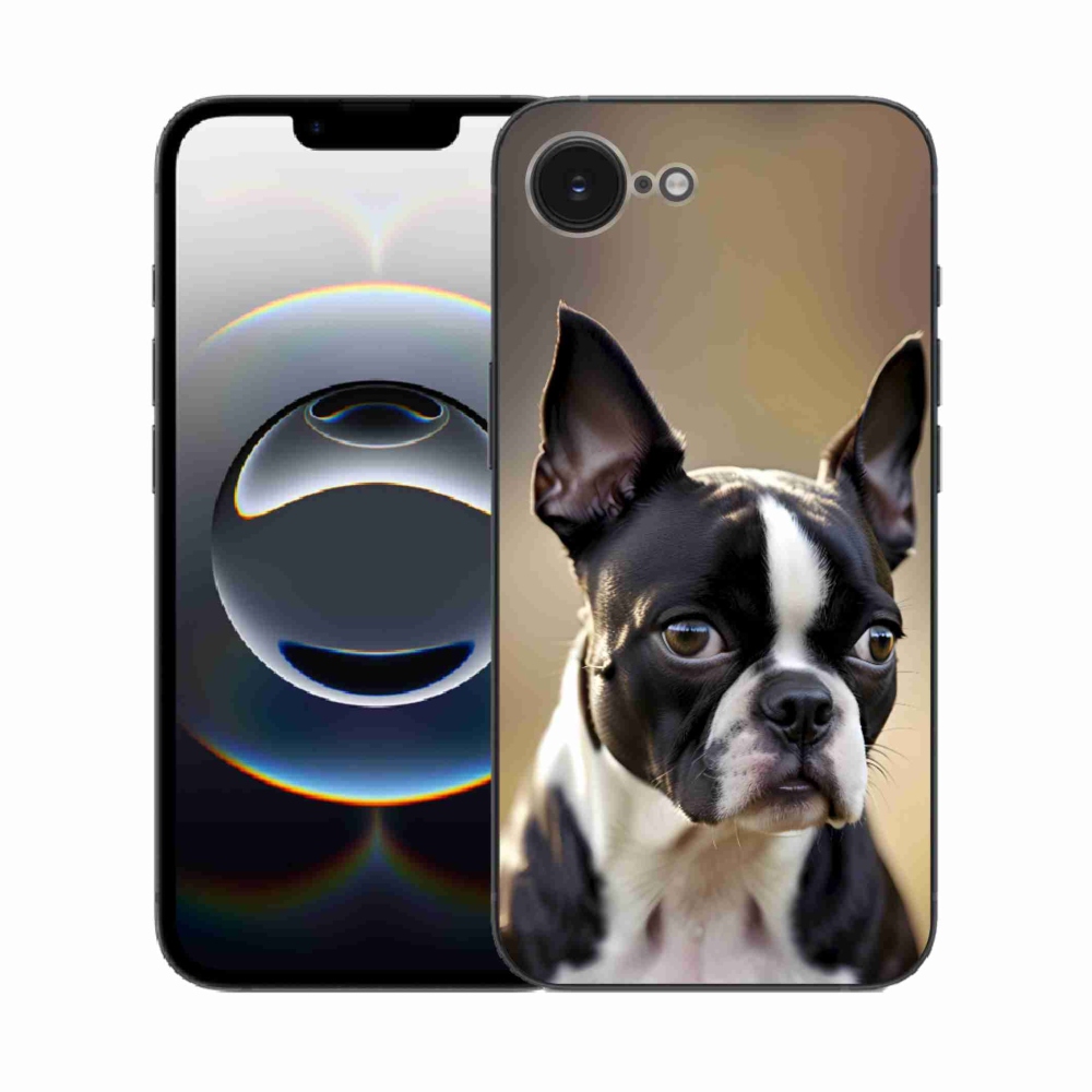 Gelový kryt mmCase na iPhone 16e - bostonský teriér