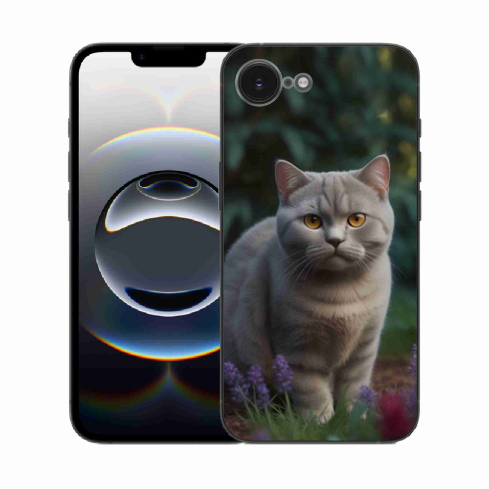 Gelový kryt mmCase na iPhone 16e - britská kočka