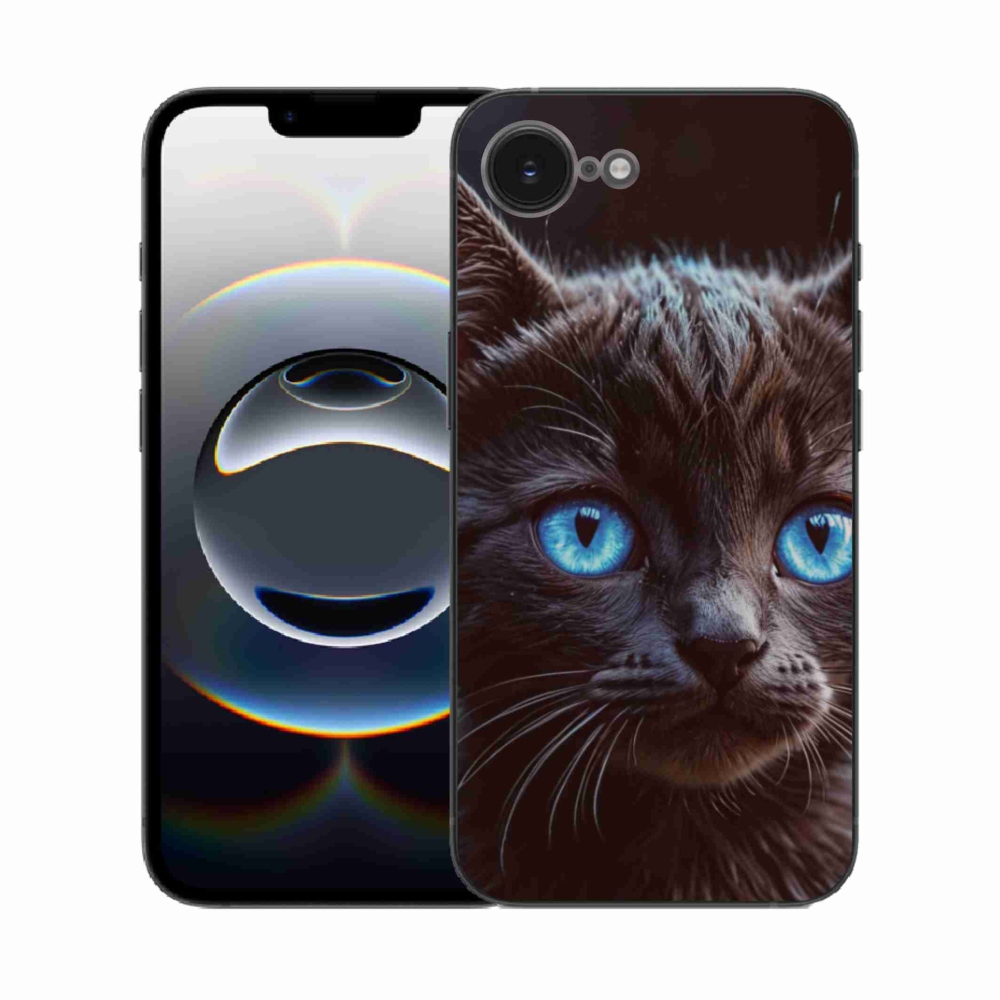 Gelový kryt mmCase na iPhone 16e - černé kotě 2