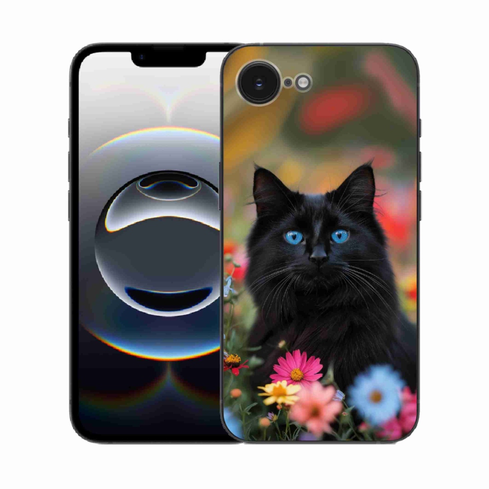 Gelový kryt mmCase na iPhone 16e - černé kotě 4