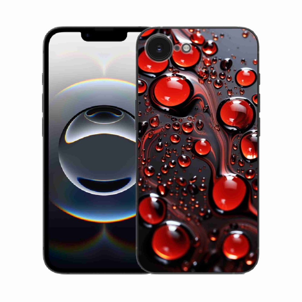 Gelový kryt mmCase na iPhone 16e - červené kapky 2