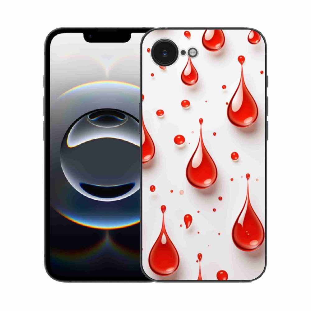 Gelový kryt mmCase na iPhone 16e - červené kapky