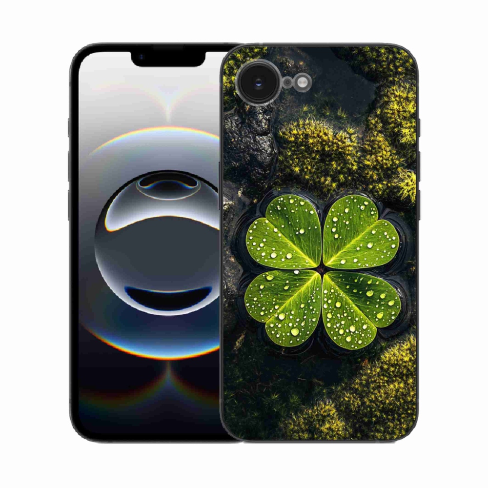 Gelový kryt mmCase na iPhone 16e - čtyřlístek