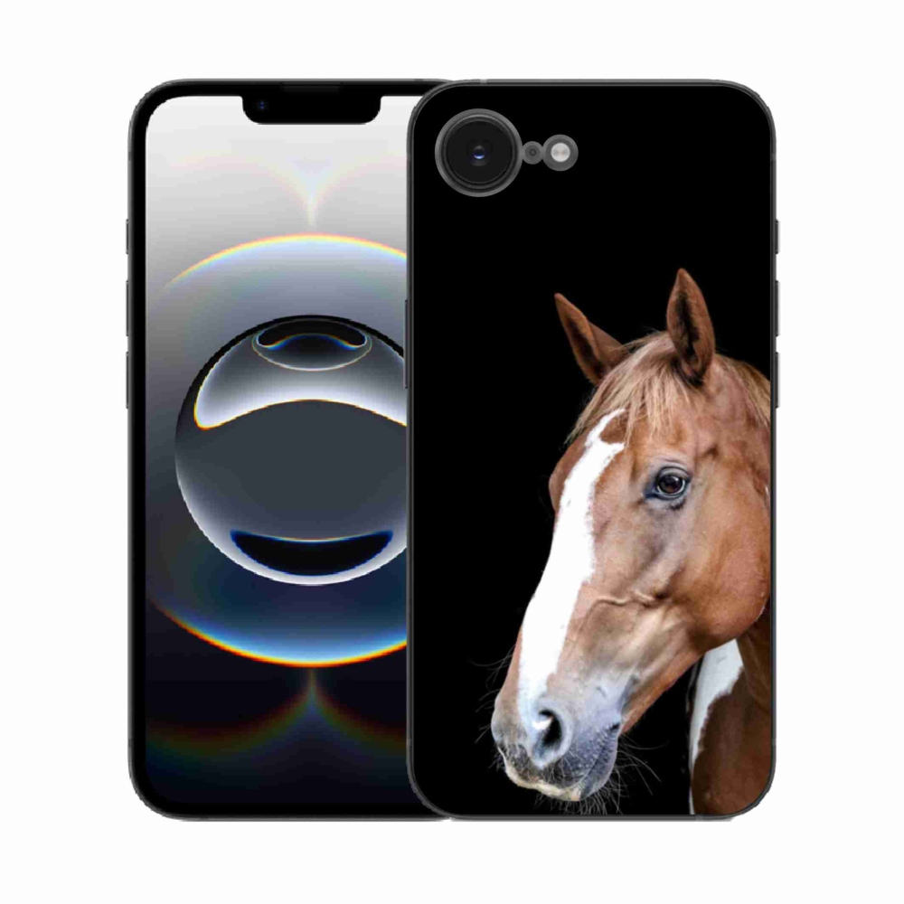 Gelový kryt mmCase na iPhone 16e - hnědý kůň 3
