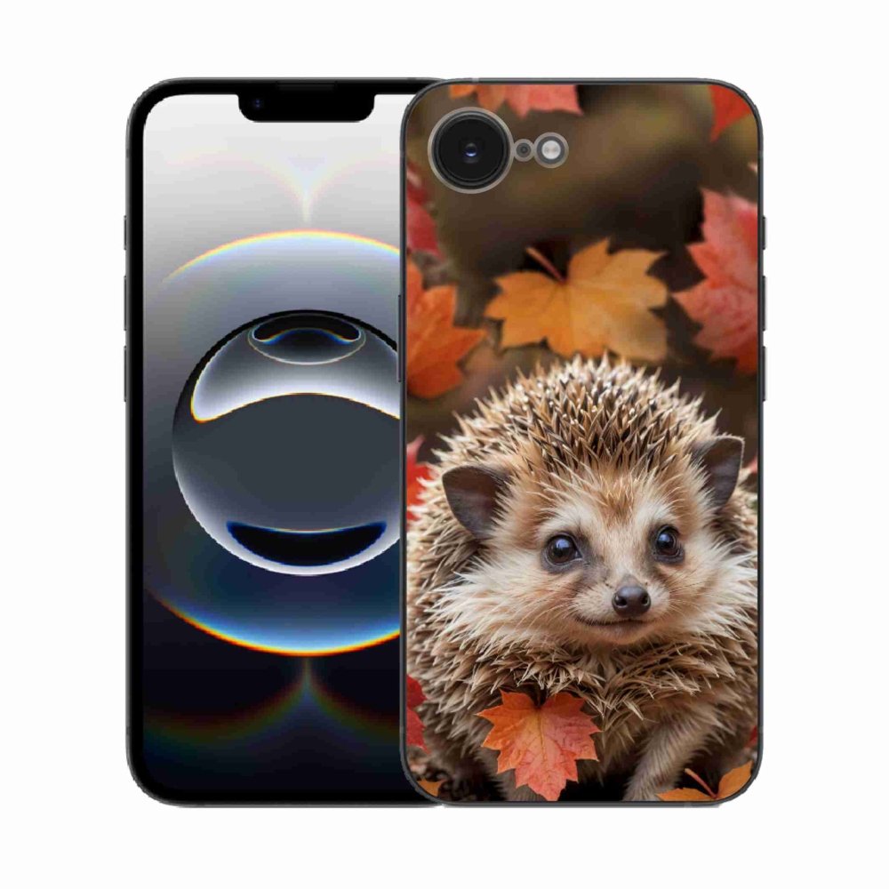 Gelový kryt mmCase na iPhone 16e - ježek v listí